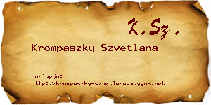 Krompaszky Szvetlana névjegykártya
